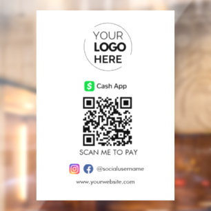 Autocollant Pour Fenêtre Paiement de code QR de l'application de trésorerie
