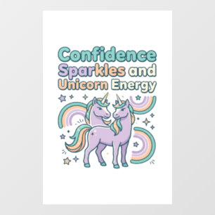 Autocollant Pour Fenêtre Paillettes de Confiance de Licorne et Conception d