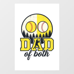 Autocollant Pour Fenêtre Papa Baseball Softball des Deux Conception Vectori
