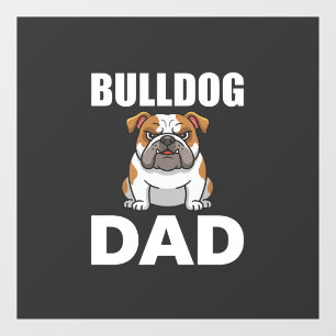 Autocollant Pour Fenêtre Papa Bouledogue Dessin Animé Amateur de Chien