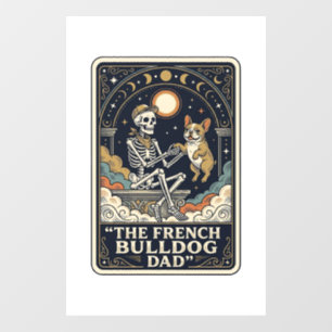 Autocollant Pour Fenêtre Papa Bouledogue Français Vintage Squelette Tarot T