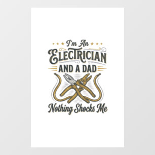Autocollant Pour Fenêtre Papa électricien Rien ne me choque Chemise vintage