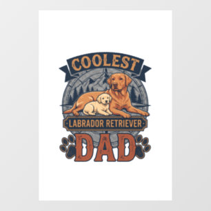 Autocollant Pour Fenêtre Papa Labrador Retriever le plus cool Chien Montagn