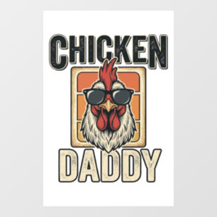 Autocollant Pour Fenêtre Papa Poule Drôle Coq Vintage Vecteur Chemise_1