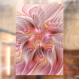 Autocollant Pour Fenêtre Papillon Abstrait Coloré Fantaisie Art Fractal
