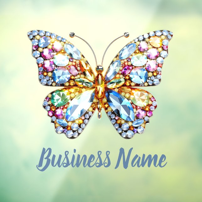 Autocollant Pour Fenêtre papillon aux gemmes colorées (Feuille 3)