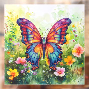 Autocollant Pour Fenêtre Papillon Bleu Orange ailes