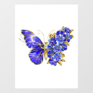 Autocollant Pour Fenêtre Papillon Saphir Fleur