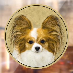 Autocollant Pour Fenêtre Papillon (Tri Hound) Peinture - Art de Chien Origi
