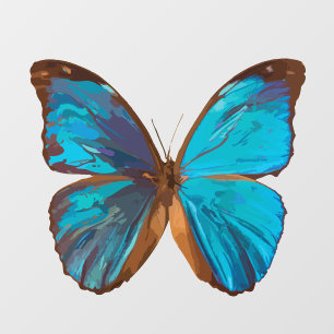 Autocollant Pour Fenêtre Papillon Tropical bleu et turquoise couleur Gem