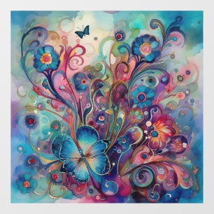 Autocollant Pour Fenêtre Papillons psychédéliques Clouture de fenêtre