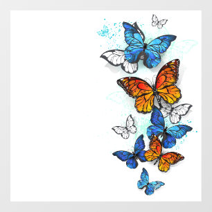 Autocollant Pour Fenêtre Papillons volants Morpho et Monarch