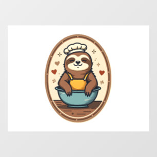 Autocollant Pour Fenêtre Paresseux Vintage Boulanger Mignon Art de Boulange