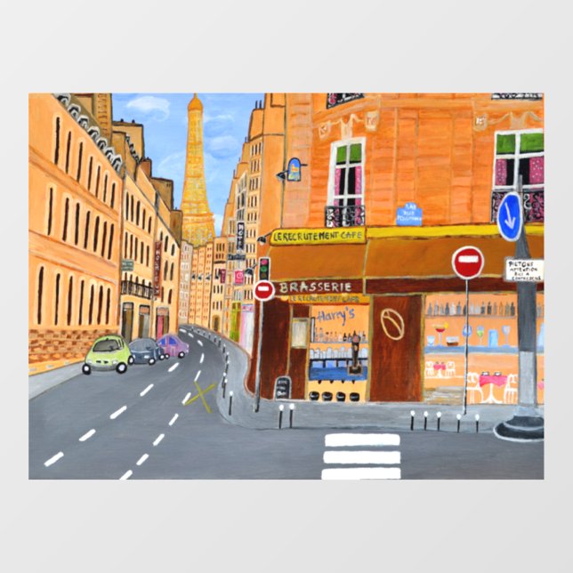 Autocollant Pour Fenêtre Paris Street Window Cling  (Feuille)