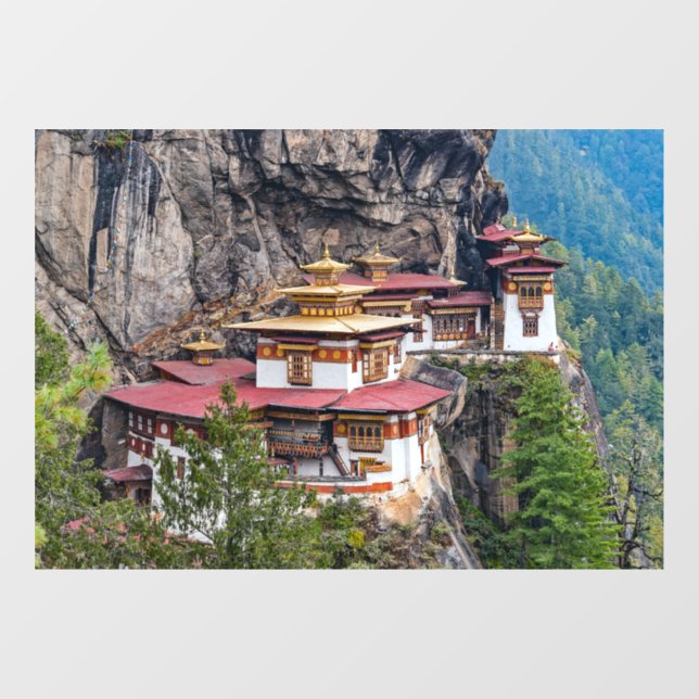 Autocollant Pour Fenêtre Paro Taktsang : Le monastère du nid de tigre - Bho (Feuille)