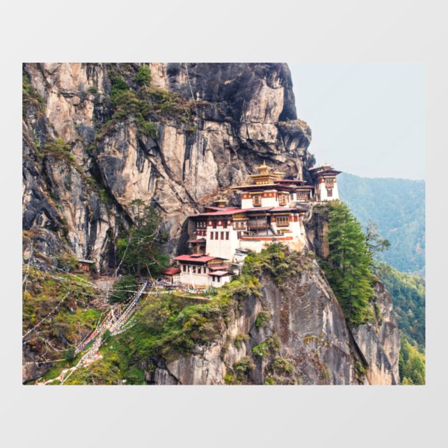 Autocollant Pour Fenêtre Paro Taktsang : Le monastère du nid de tigre - Bho (Feuille)