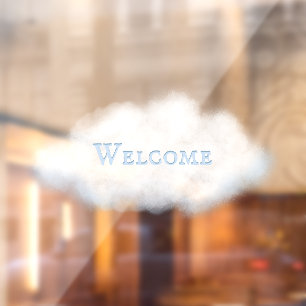 Autocollant Pour Fenêtre Parole personnalisée sur Fluffy White Cloud No 2 F