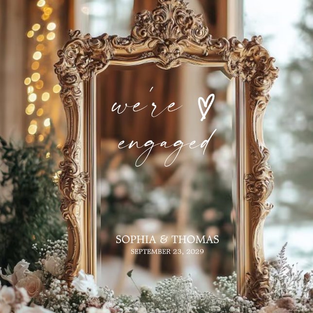 Autocollant Pour Fenêtre Partie d'engagement de la calligraphie engagée con (Créateur téléchargé)