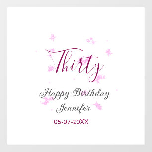 Autocollant Pour Fenêtre Parties scintillant rose de trente ans étoiles noi