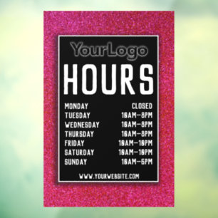 Autocollant Pour Fenêtre Parties scintillant rose Décor Boutique Heures Gra