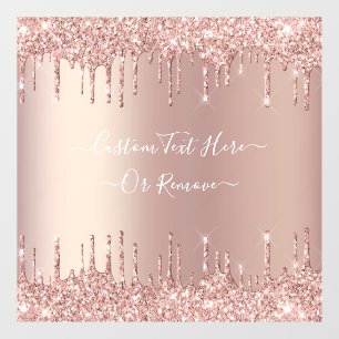 Autocollant Pour Fenêtre Parties scintillant rose Gold Blush Éclats Texte