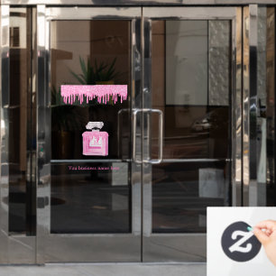 Autocollant Pour Fenêtre Parties scintillant rose Parfum Business Monogramm