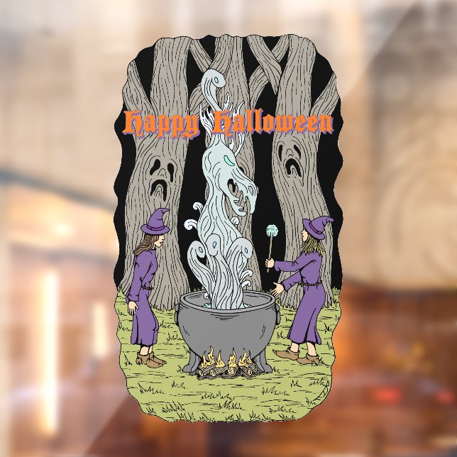 Autocollant Pour Fenêtre Pas ce qu'ils attendaient Halloween heureux (Feuille 2)