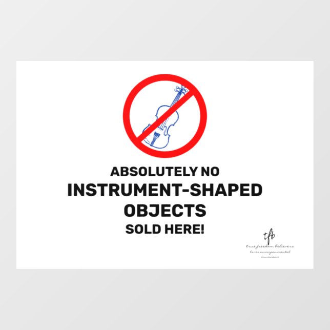 Autocollant Pour Fenêtre Pas de Violons Bleus Boutique Musique Locale (Feuille)