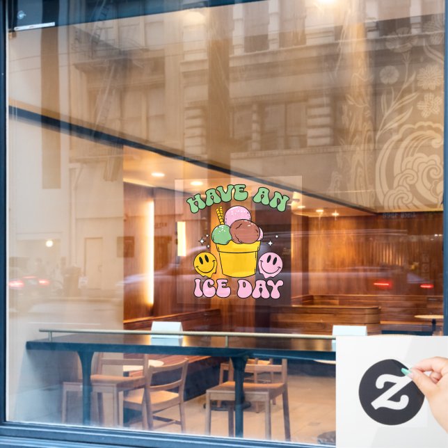 Autocollant Pour Fenêtre Passez Une Journée Glacée (Fenêtre de café)