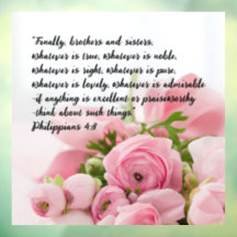 Pastel Pink Flowers Bible Verse