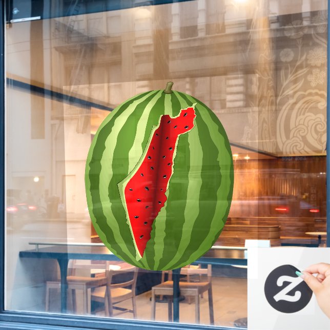 Autocollant Pour Fenêtre Pastèque Palestine - Slice (Fenêtre de café)