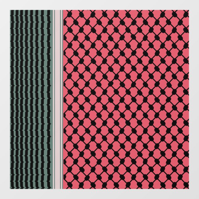 Autocollant Pour Fenêtre Pastèque palestinienne Hatta Keffiyeh Kufiya Folk (Feuille)
