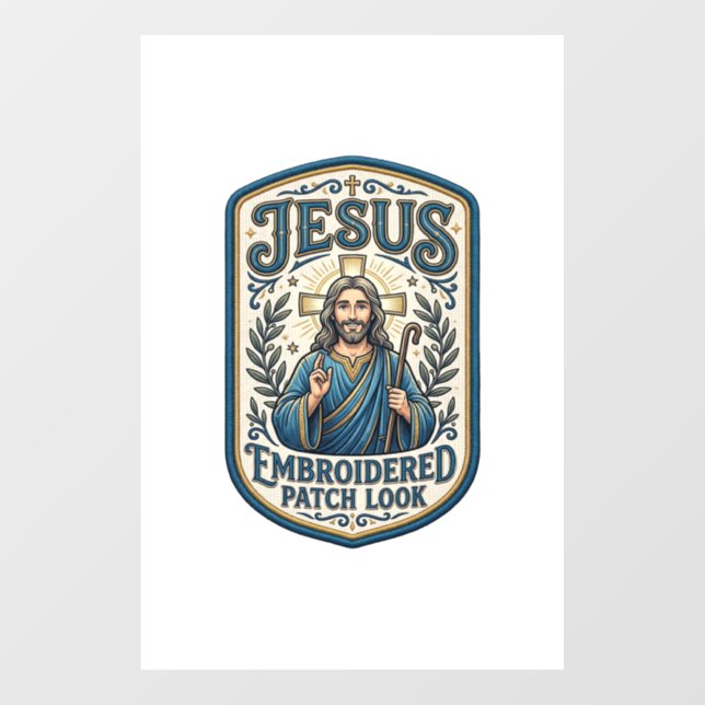 Autocollant Pour Fenêtre Patch brodé Jésus Regardez Patch brodé Jésus (Feuille)