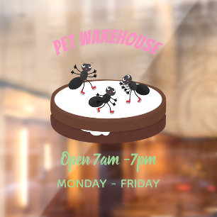 Autocollant Pour Fenêtre Patinage sur glace de fourmis joyeuses sur dessin