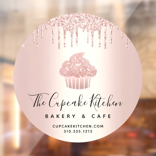 Autocollant Pour Fenêtre Pâtisserie Boulangerie de Cupcakes Café Gouttes de (Feuille 2)
