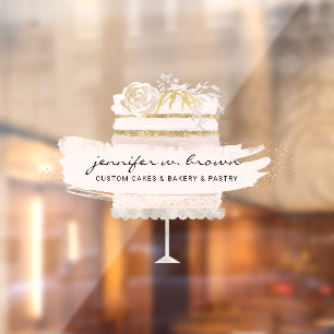 Autocollant Pour Fenêtre Pâtisserie Boulangerie Gâteau Pailleté