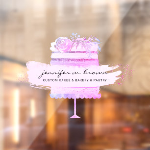 Autocollant Pour Fenêtre Pâtisserie Boulangerie Gâteau Paillettes Glitter