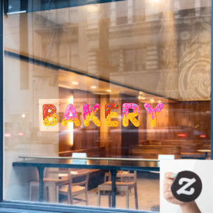 Autocollant Pour Fenêtre Pâtisserie Donut Dessin Animé Biscuit Glaçage Pail