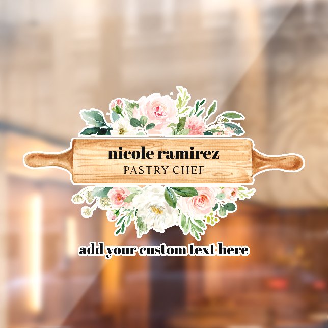 Autocollant Pour Fenêtre Pâtisserie Poulin à rollage de boulangerie florale (Feuille 2)