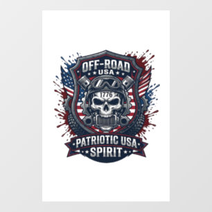 Autocollant Pour Fenêtre Patriotique 1776 Hors Route Camion Monstre Crâne L