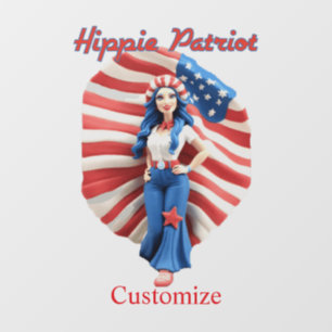 Autocollant Pour Fenêtre Patriotique hippie fille Thunder_Cove