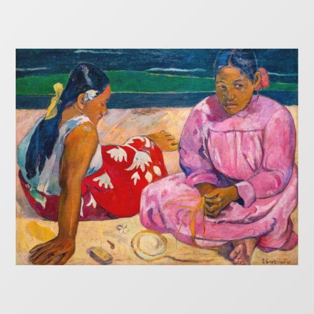 Autocollant Pour Fenêtre Paul Gauguin - Femmes tahitiennes sur la plage (Feuille)