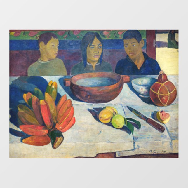 Autocollant Pour Fenêtre Paul Gauguin - Le Repas / Bananes (Feuille)