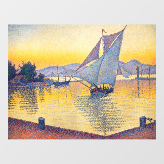 Autocollant Pour Fenêtre Paul Signac - Le Port au coucher du soleil, Opus 2 (Feuille)