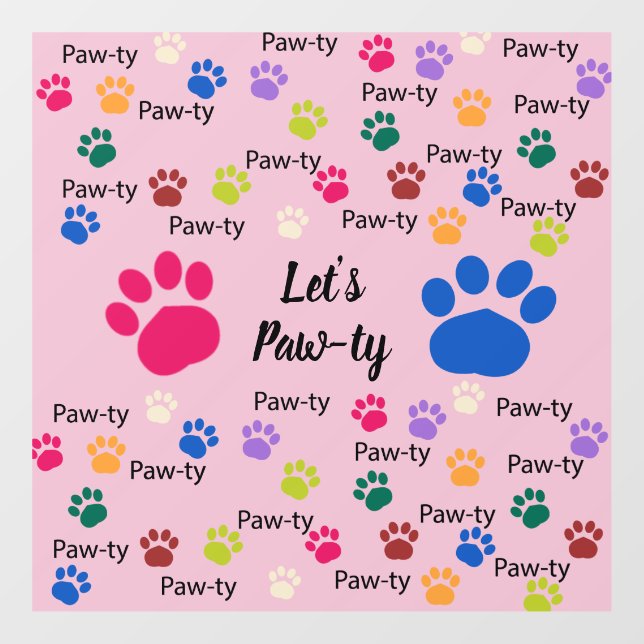 Autocollant Pour Fenêtre Paw-ty ! Chien (Feuille)