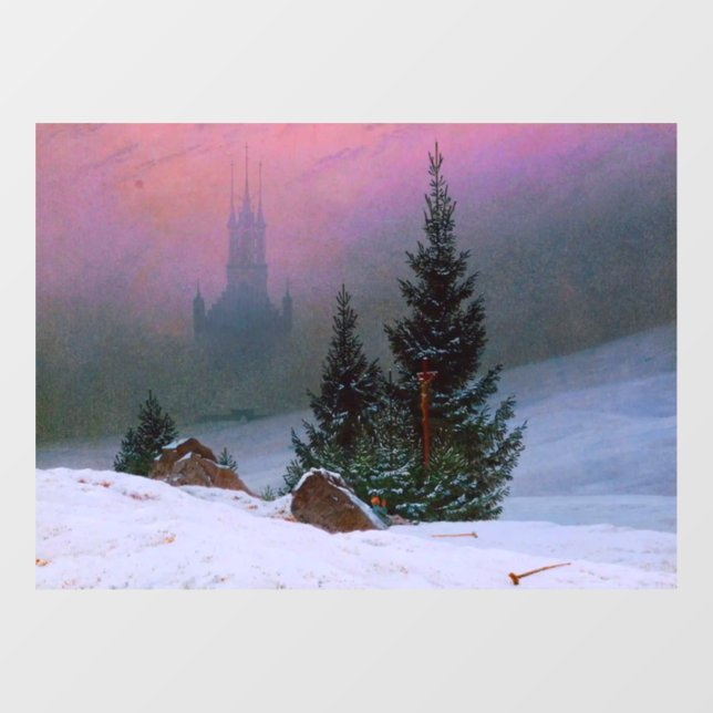 Autocollant Pour Fenêtre Paysage d'hiver Caspar David Friedrich (Feuille)