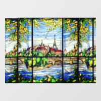 PAYSAGE PARISIEN VERRE STAINÉ CLAIR