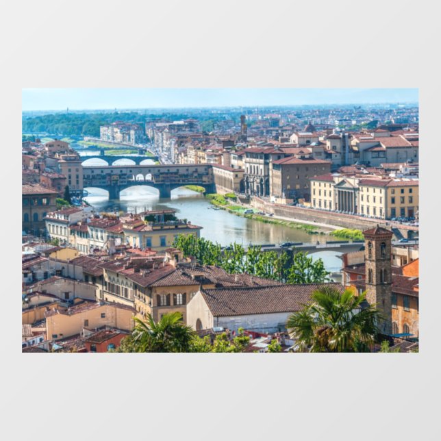 Autocollant Pour Fenêtre Paysage urbain de Florence - Ponte Vecchio sur le  (Feuille)