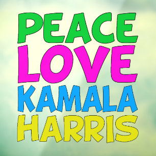 Autocollant Pour Fenêtre Peace Love Kamala Harris Cute Election