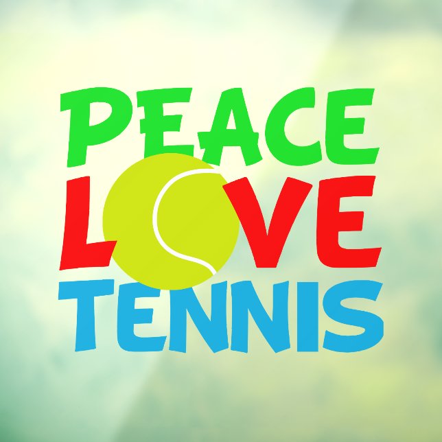 Autocollant Pour Fenêtre Peace Love Tennis Cute Sports (Feuille 3)